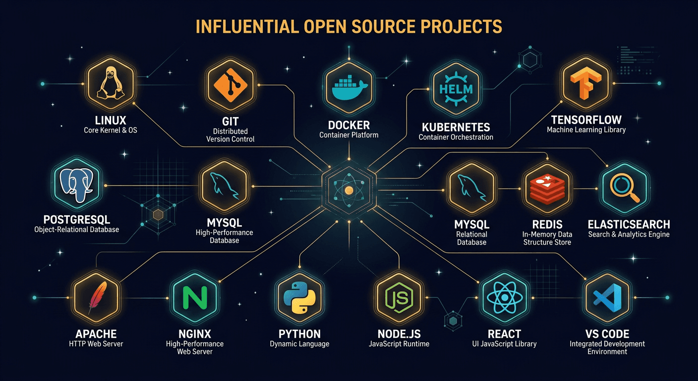 15 Open-Source Projects That Changed the World diagram