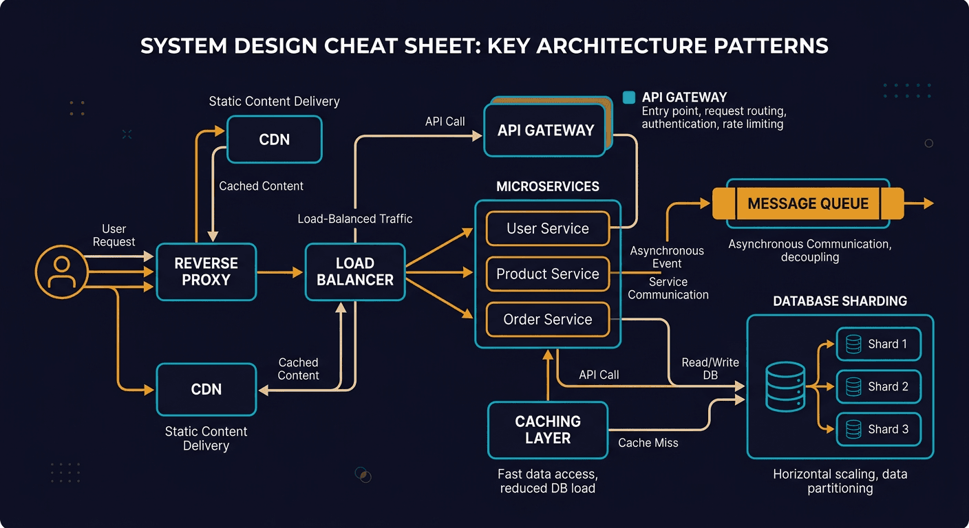 A cheat sheet for system designs diagram