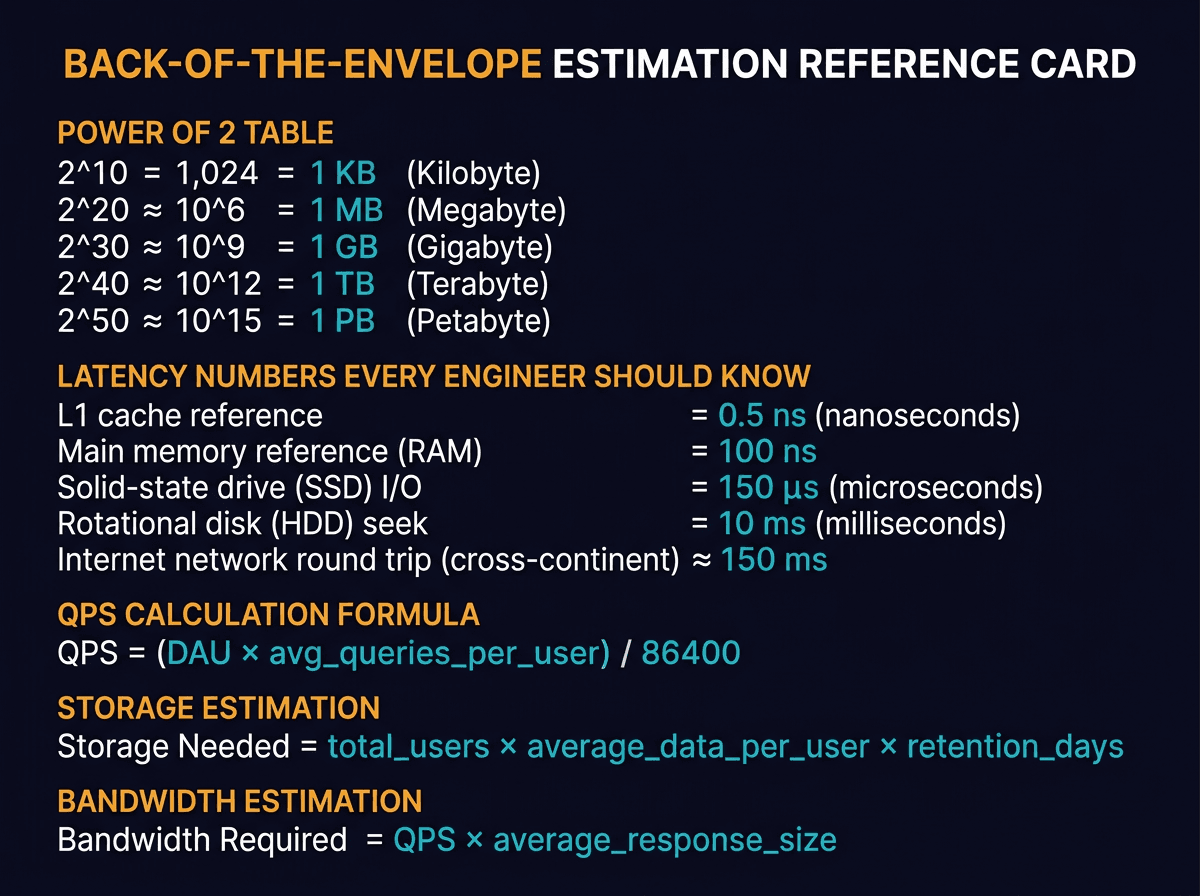 Back-of-the-Envelope Estimation for System Design