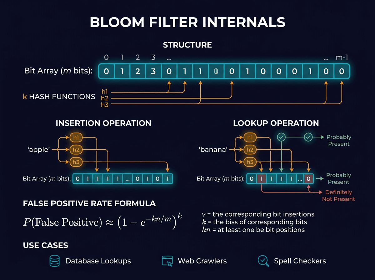 Bloom Filters - Probabilistic Data Structures diagram