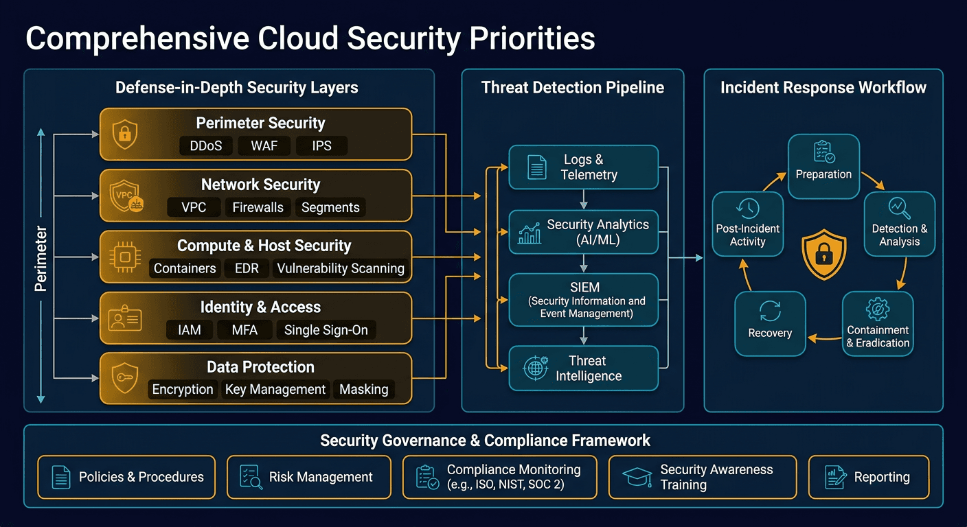 Cloud security is the top priority for any business because it ensures the safety and privacy of their digital assets in the cloud diagram