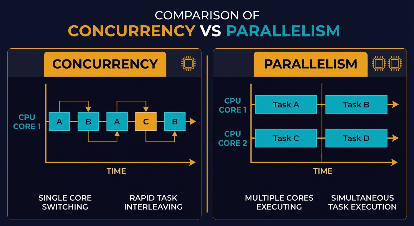 Things Every Developer Should Know: Concurrency is NOT parallelism diagram