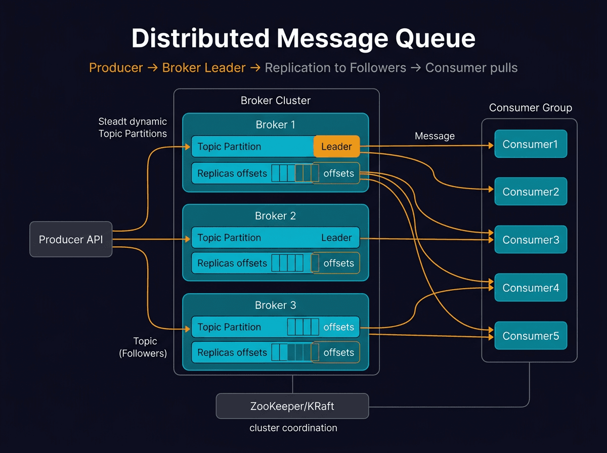 Design a Distributed Message Queue diagram