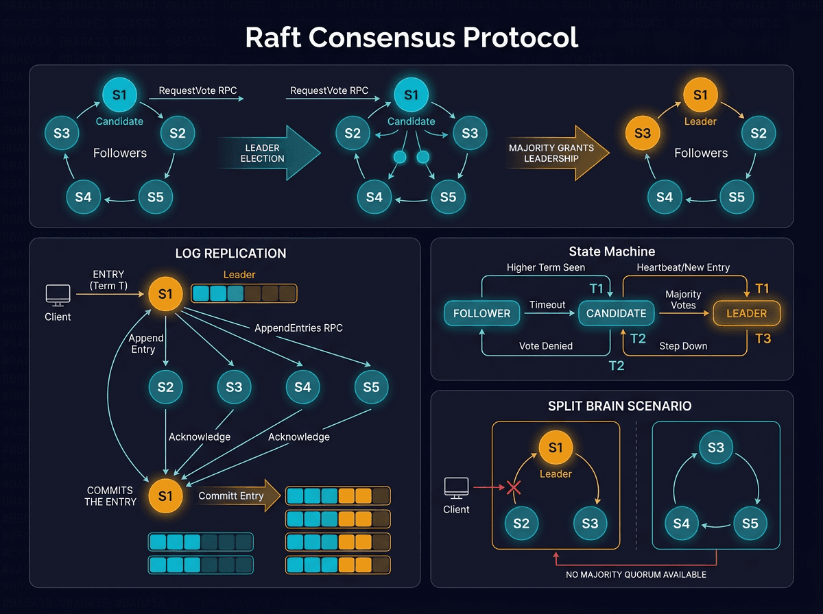 Distributed Consensus - Raft and Paxos diagram