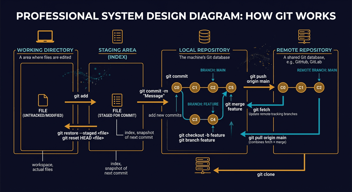 How does Git work diagram
