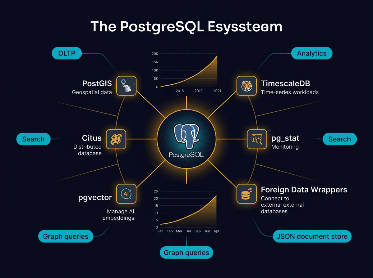 Is PostgreSQL eating the database world diagram