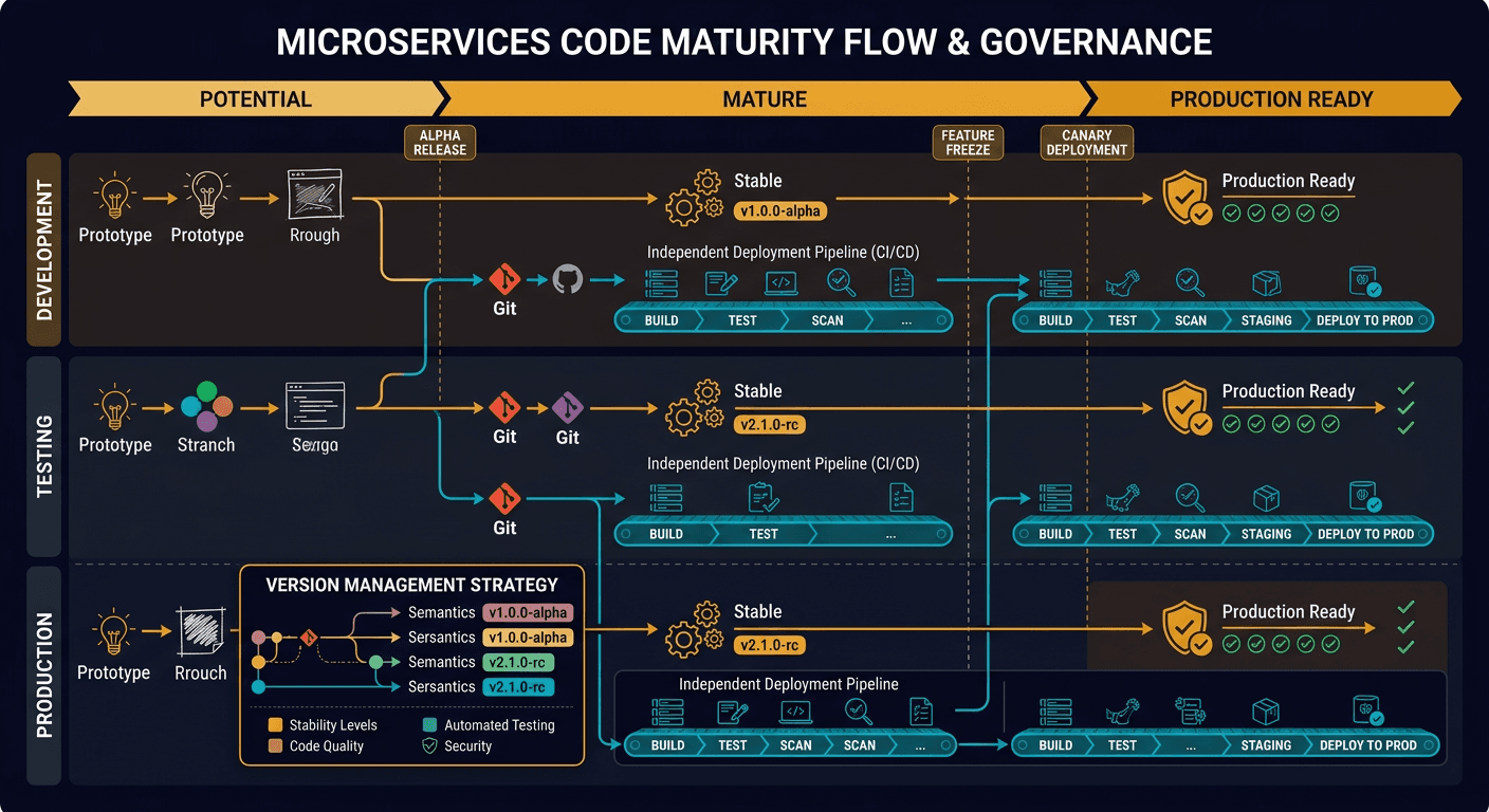 2.Keep code at a similar level of maturity diagram