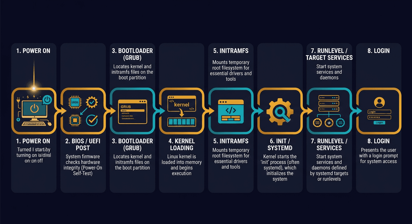 Linux Boot Process Explained diagram