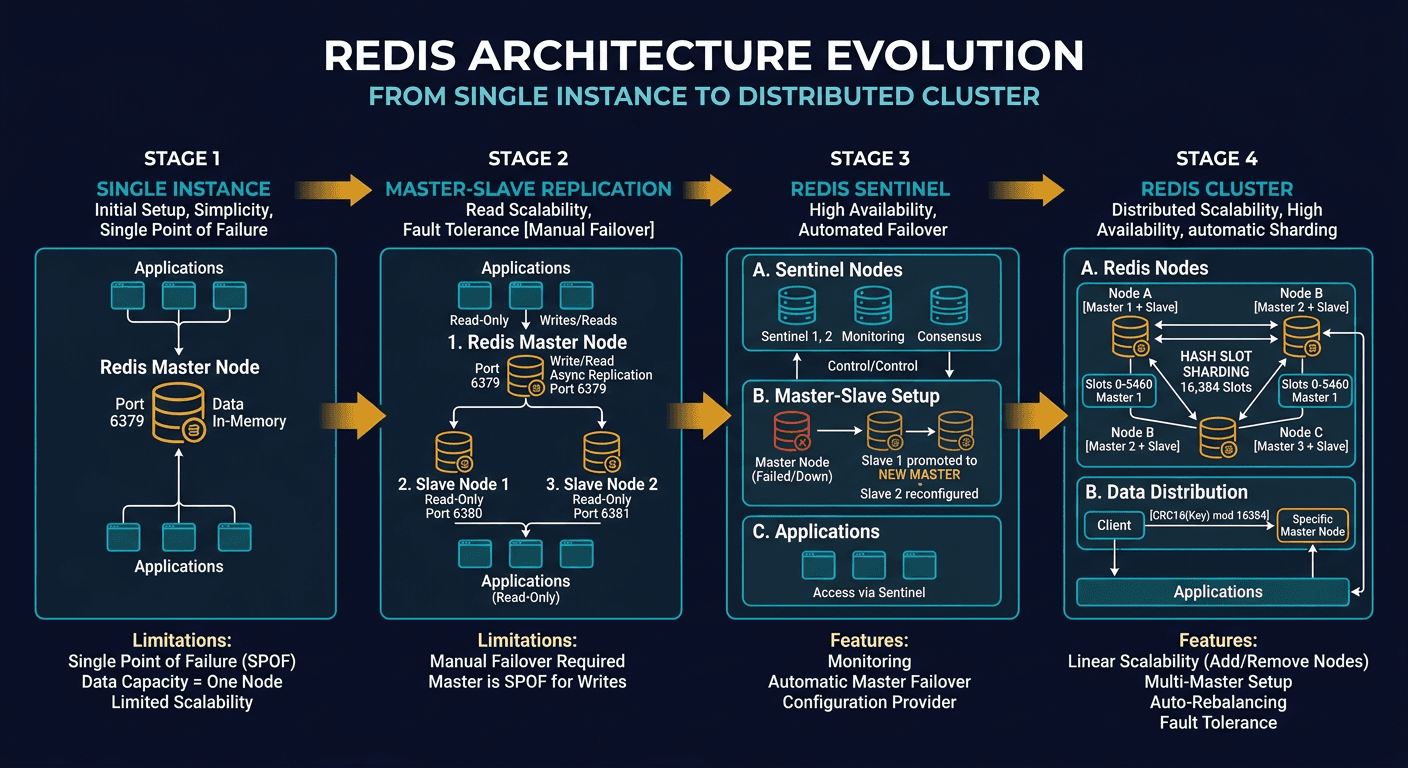 How does Redis architecture evolve
