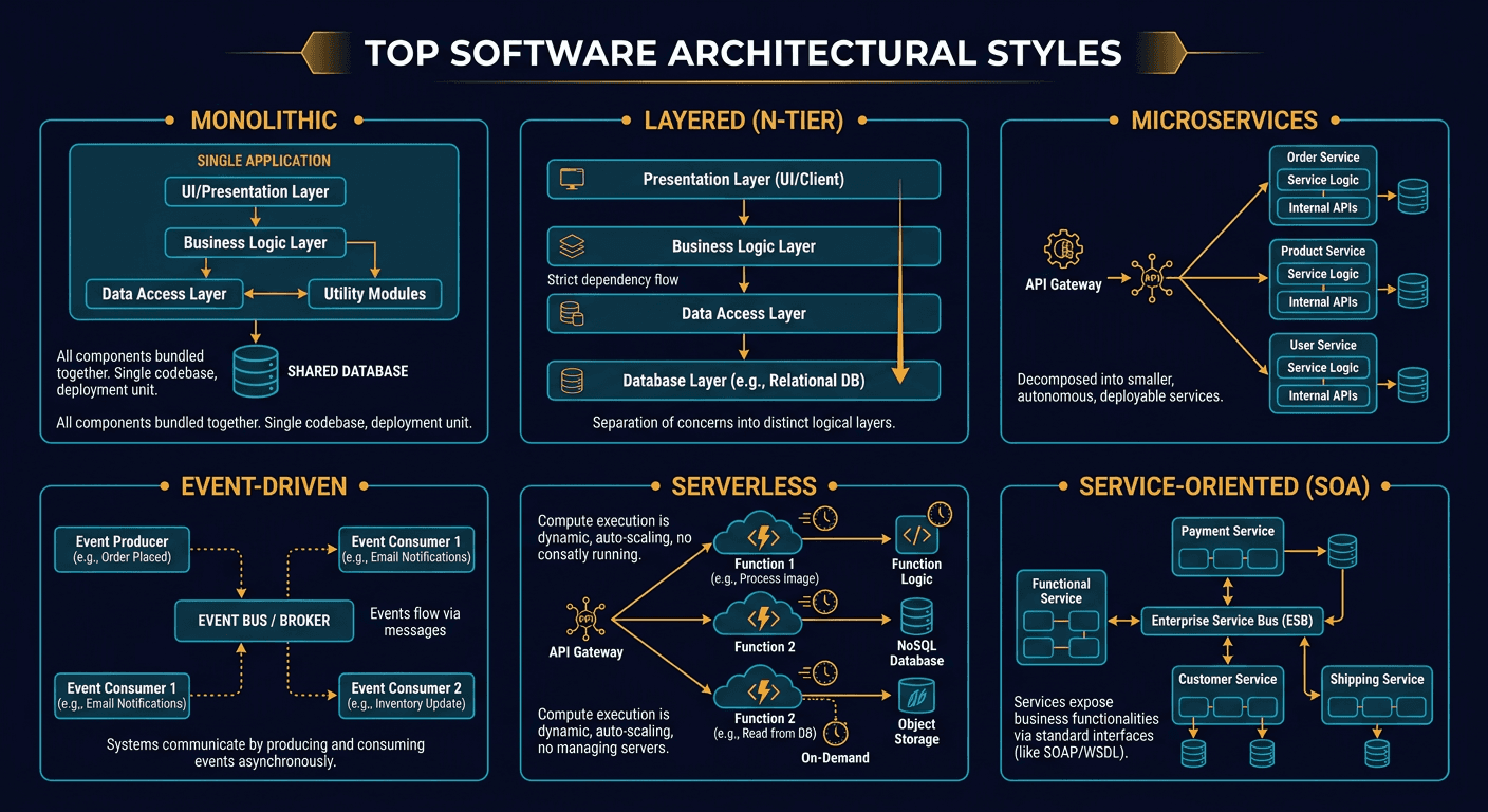 Top Software Architectural Styles diagram