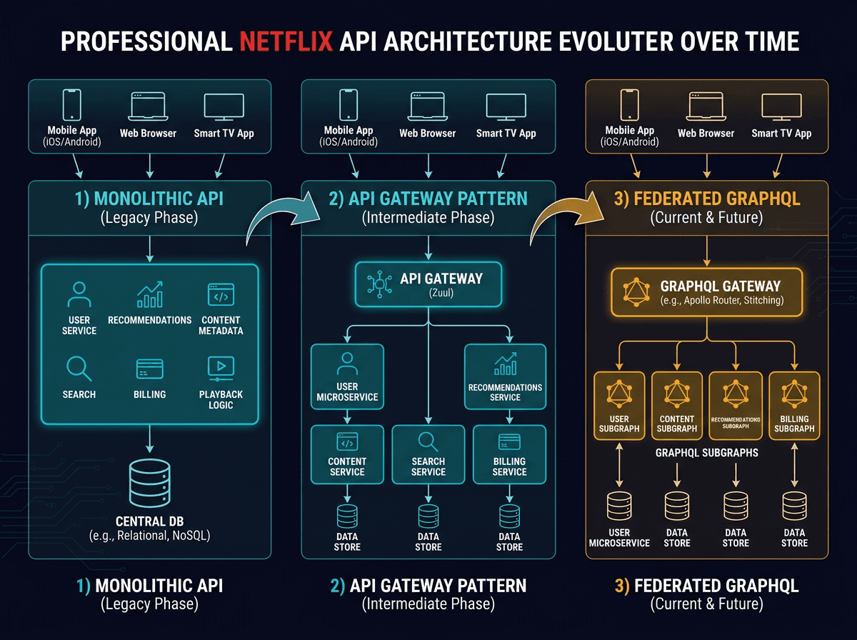 Unusual Evolution of the Netflix API Architecture diagram