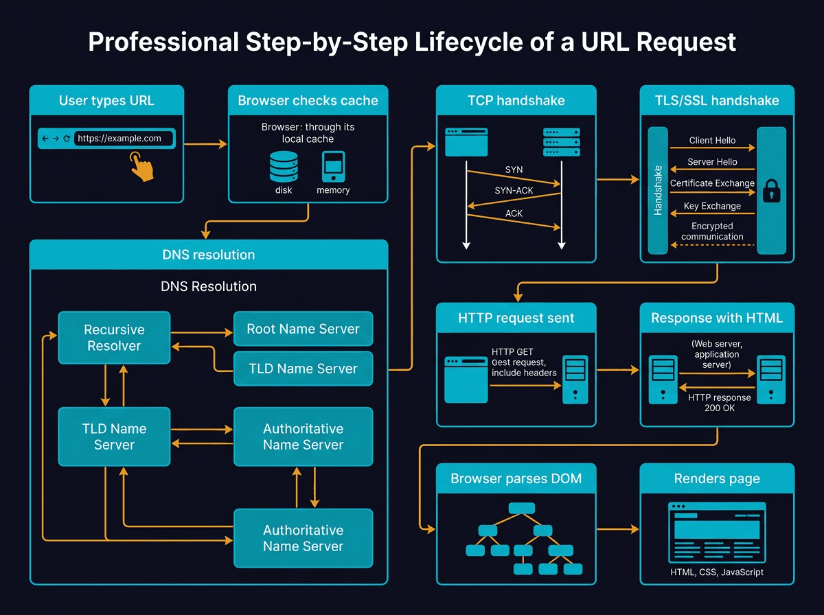 What happens when you type a URL into your browser diagram